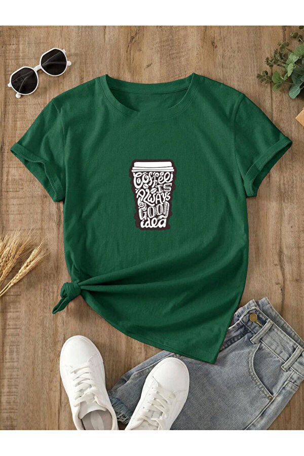 Unisex Kahve Severlere Özel Tasarım Basklı Tshirt - FLO 3 Al 1 Öde