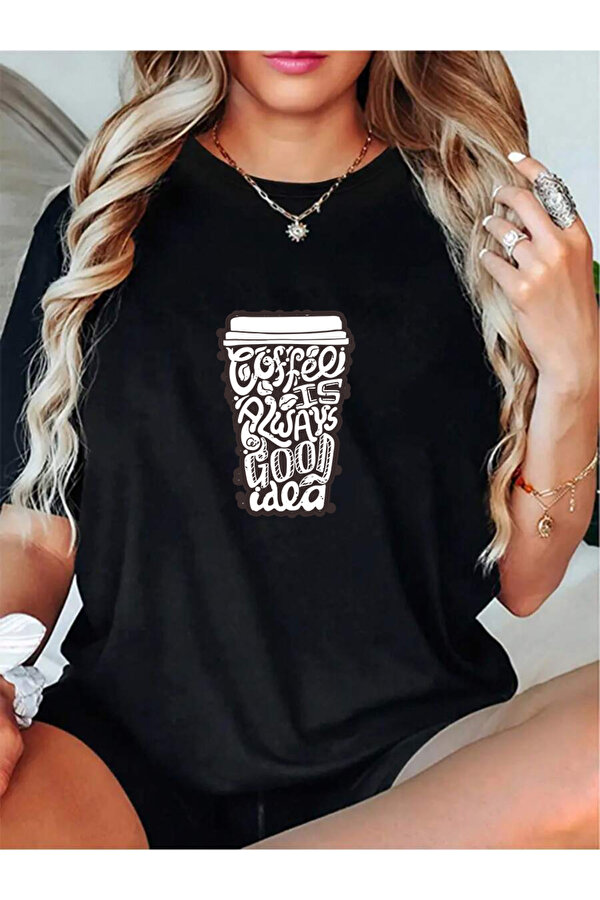 Unisex Kahve Severlere Özel Tasarım Basklı Tshirt - 3 Al 1 Öde