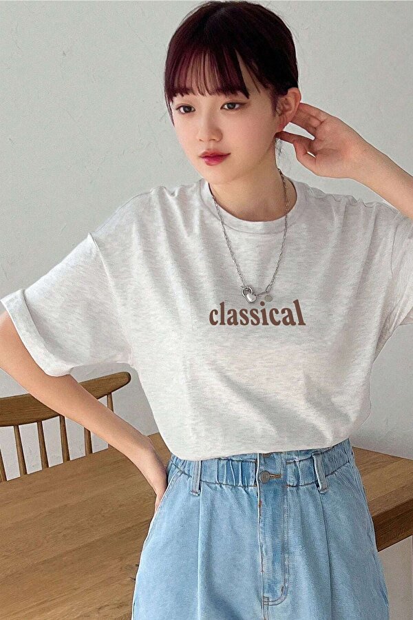 Unisex Classical Baskılı Oversize Tshirt - FLO 3 Al 1 Öde