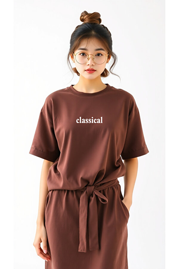 Classical Baskılı Oversize Tshirt - 3 Al 1 Öde