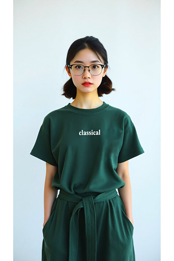 Classical Baskılı Oversize Tshirt - FLO 3 Al 1 Öde