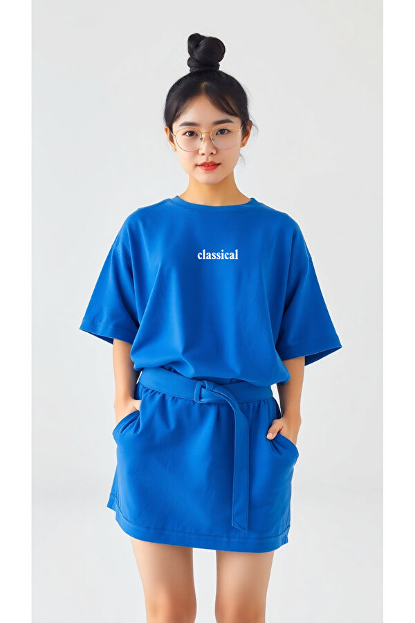 Classical Baskılı Oversize Tshirt - FLO 3 Al 1 Öde