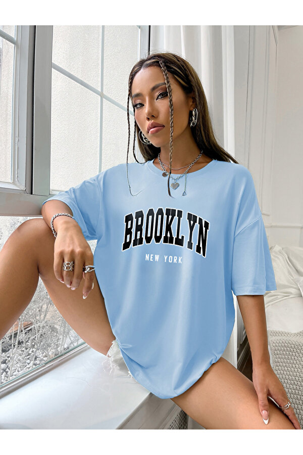 Unisex Brooklyn New York Baskılı Tasarım Tshirt - 3 Al 1 Öde