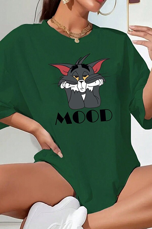 Unisex Mood Baskılı Oversize Tshirt - 3 Al 1 Öde