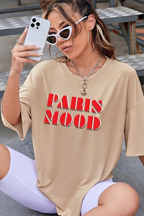 Unisex Paris Mood Baskılı Tasarım Tshirt - 3 Al 1 Öde