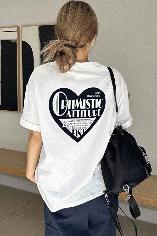 Unisex Optimistic Baskılı Tasarım Tshirt - FLO 3 Al 1 Öde