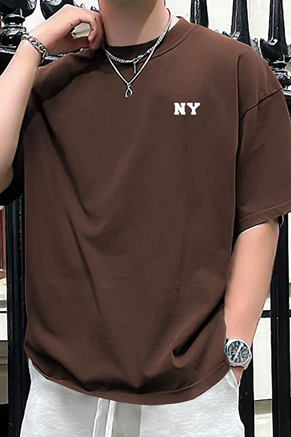 Erkek Ny Baskılı Oversize Tshirt - FLO 3 Al 1 Öde