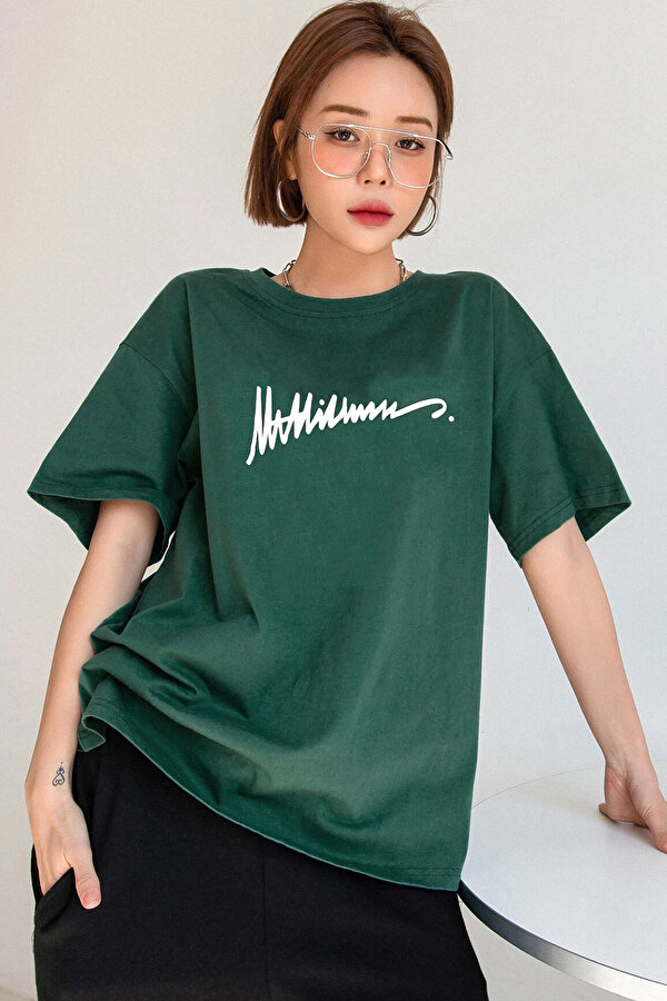 Unisex İmza Baskılı Tasarım Tshirt - 3 Al 1 Öde
