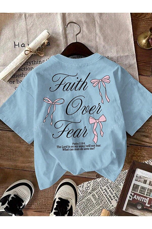 Fear Over Faith Baskılı Tasarım Tshirt - 3 Al 1 Öde
