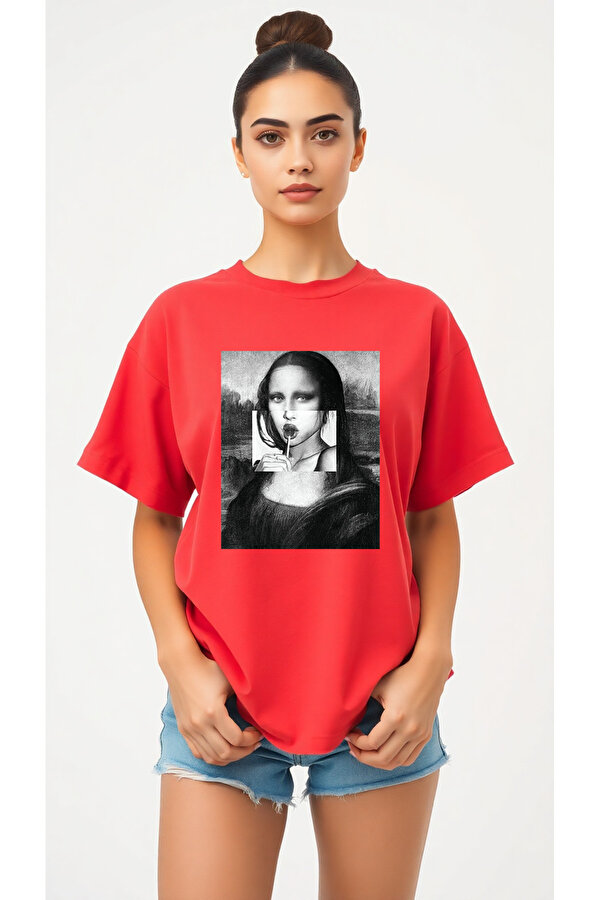 Mona Lisa Baskılı Tasarım Tshirt - FLO 3 Al 1 Öde