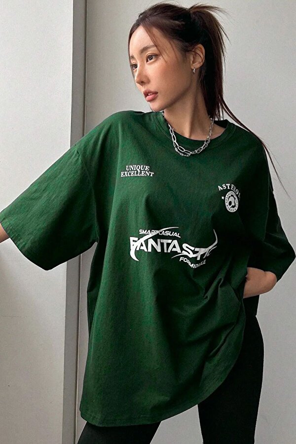 Fantastic Baskılı Unisex Oversize Tshirt - FLO 3 Al 1 Öde