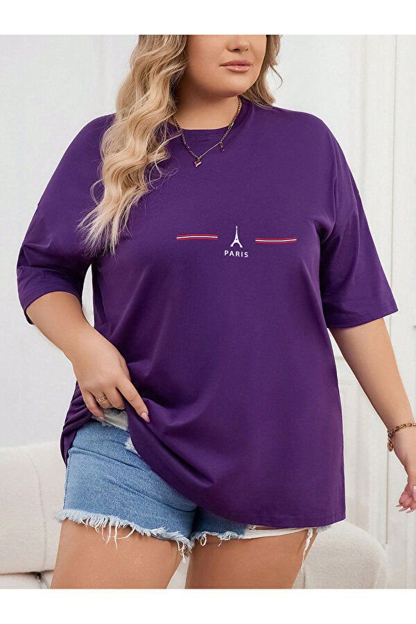 Unisex Paris Baskılı Oversize Tshirt - FLO 3 Al 1 Öde