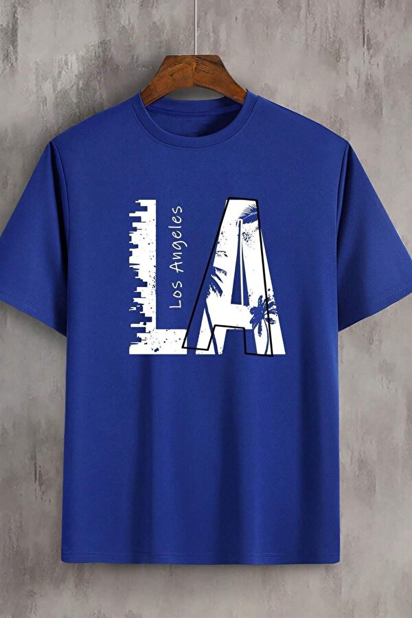 Unisex Los Angles Baskılı Tasarım Tshirt - 3 Al 1 Öde