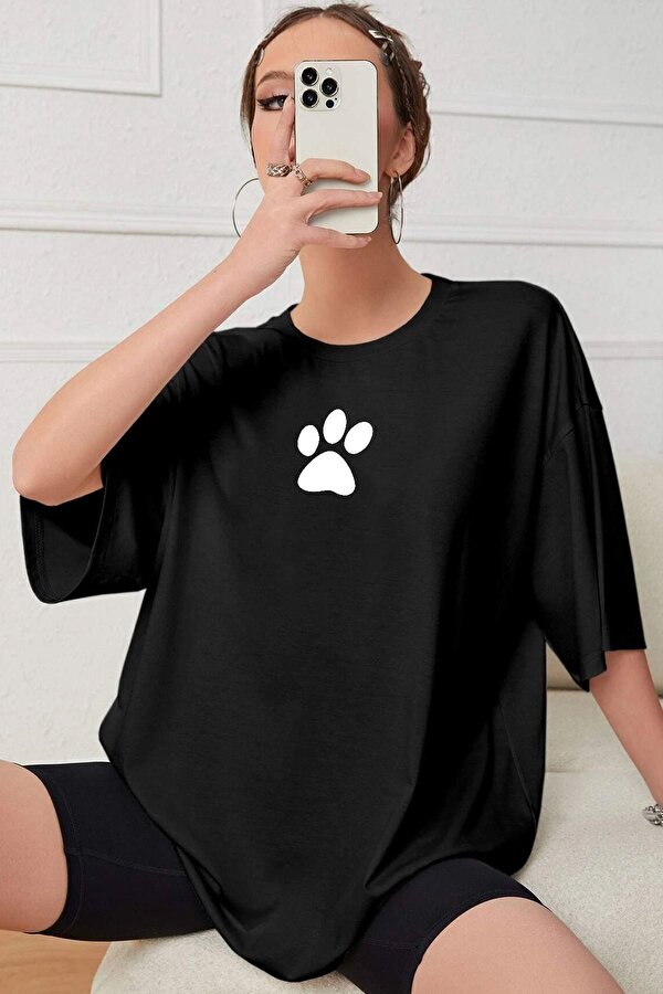Unisex Paw Baskılı T-shirt - FLO 3 Al 1 Öde