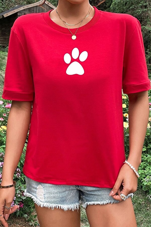 Unisex Paw Baskılı T-shirt - 3 Al 1 Öde