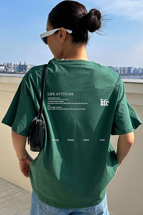Unisex Life Baskılı T-shirt - FLO 3 Al 1 Öde