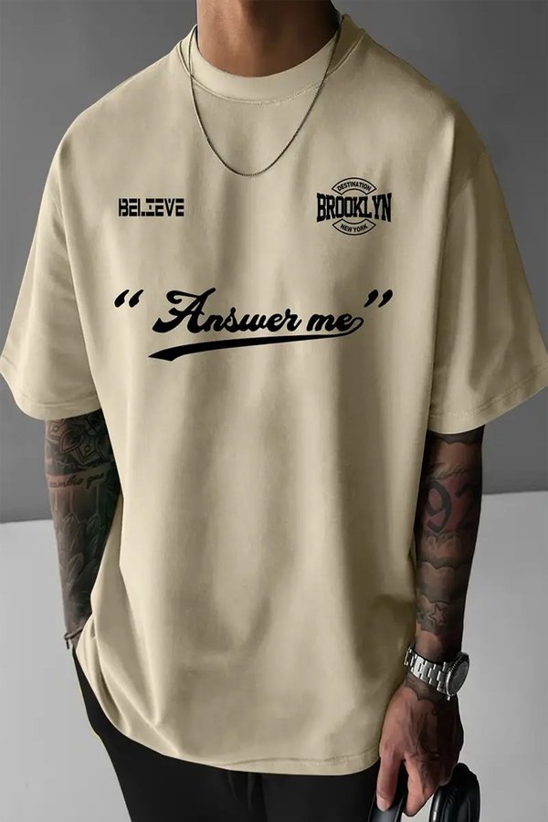 Answer Baskılı Unisex Oversize Tshirt - FLO 3 Al 1 Öde