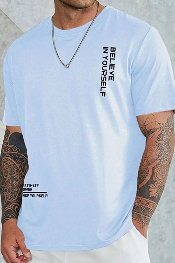 Erkek Belive in Yourself Baskılı Oversize Tshirt - FLO 3 Al 1 Öde