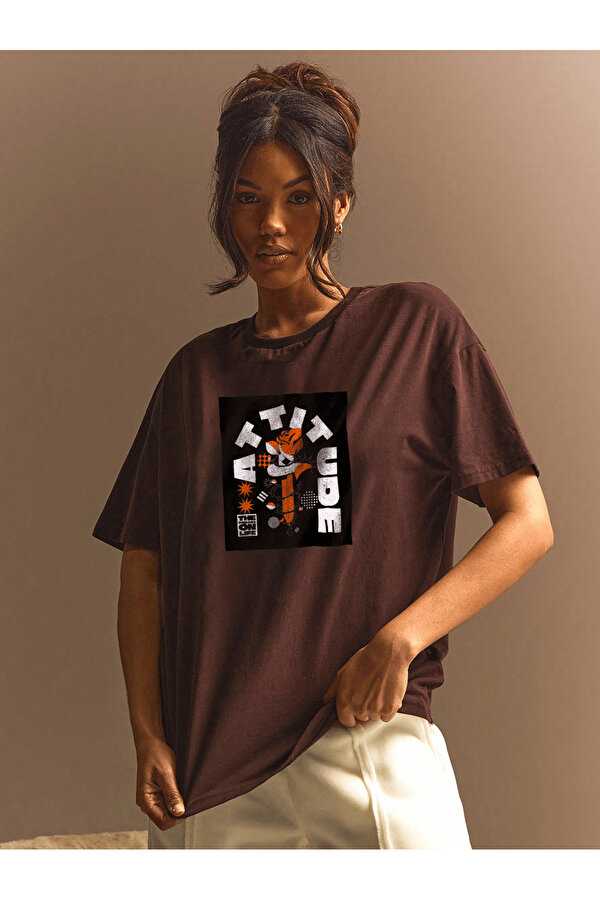 Unisex Attitude Tasarım Basklı Tshirt - 3 Al 1 Öde