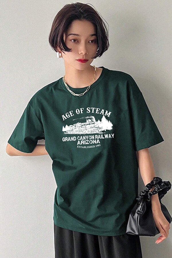 Unisex Age Of Steam Baskılı Tasarım Tshirt - FLO 3 Al 1 Öde