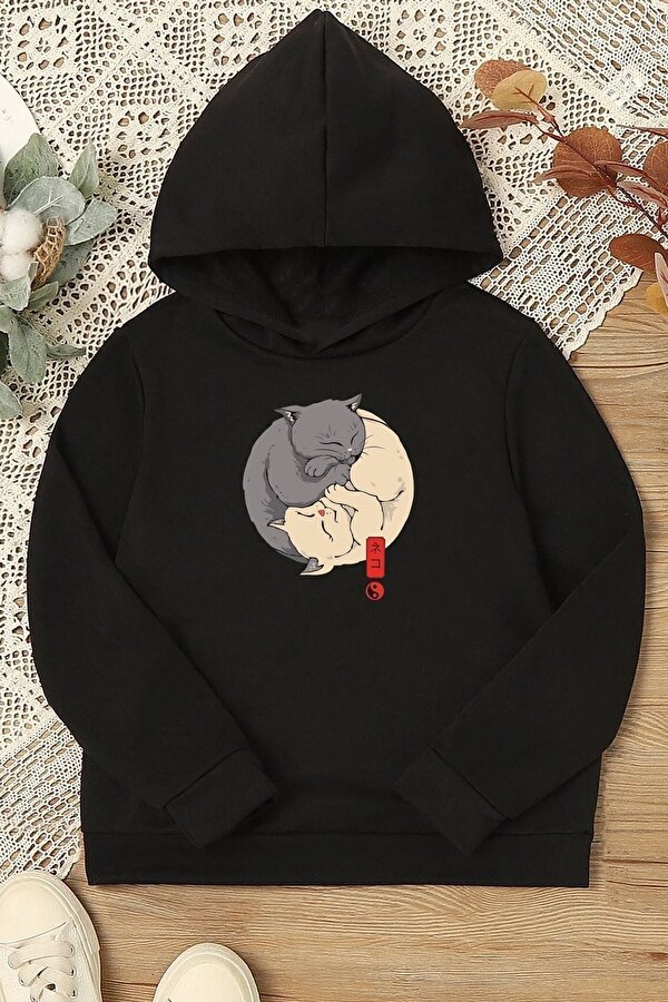Çocuk Yin Yang Cats Baskılı Sweatshirt - FLO 3 Al 1 Öde