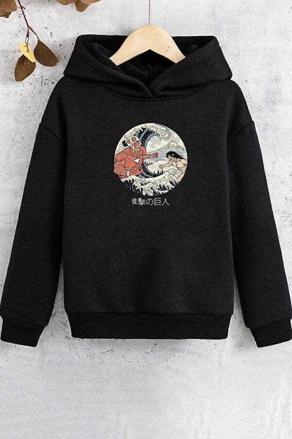 Çocuk Kanagawa Oki Nami Ura Baskılı Sweatshirt - 3 Al 1 Öde