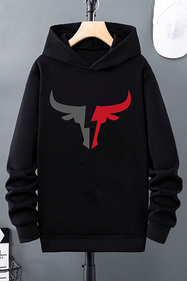 Boğa Baskılı Erkek - Kız Çocuk Rahat Kalıp Sweatshirt - 3 Al 1 Öde