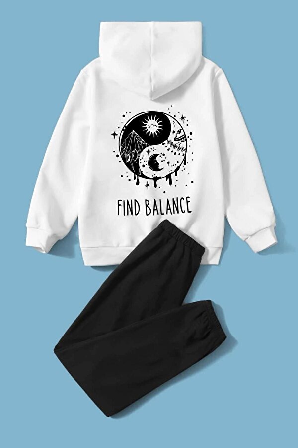 uyguntarz Unisex Çocuk Yin & Yang Üst Ve Alt Eşofman