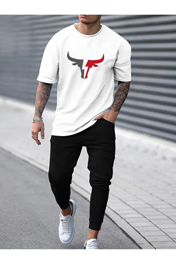 uyguntarz Unisex Boğa Baskılı Eşofman Takımı