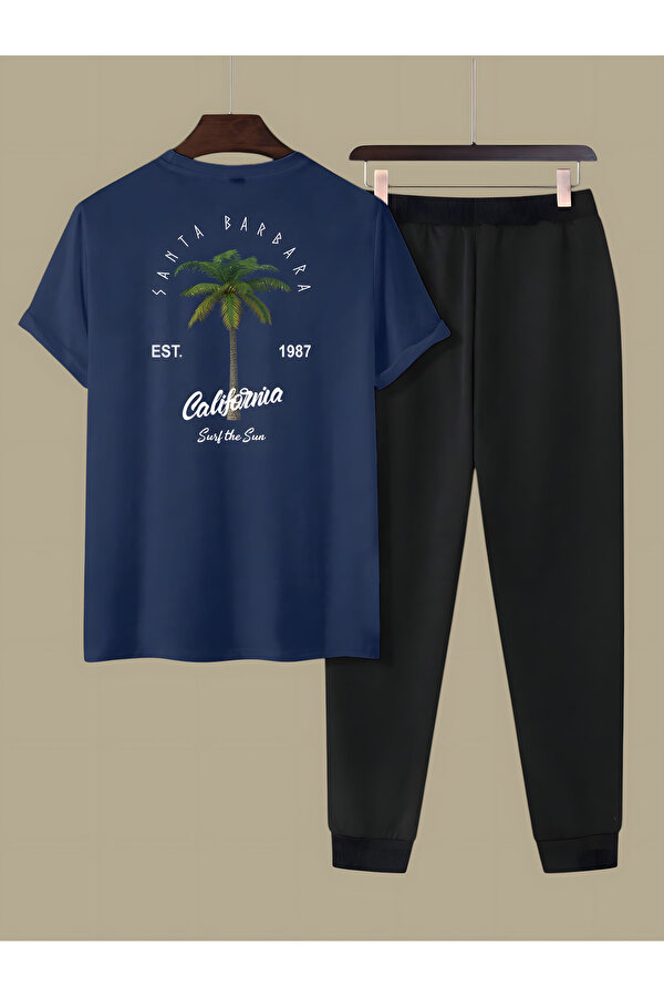 uyguntarz Unisex 2'li California Baskılı Eşofman Takımı