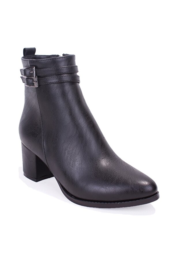 Dagoster DZA07-928975 Siyah Klasik Topuklu Kadın Bot