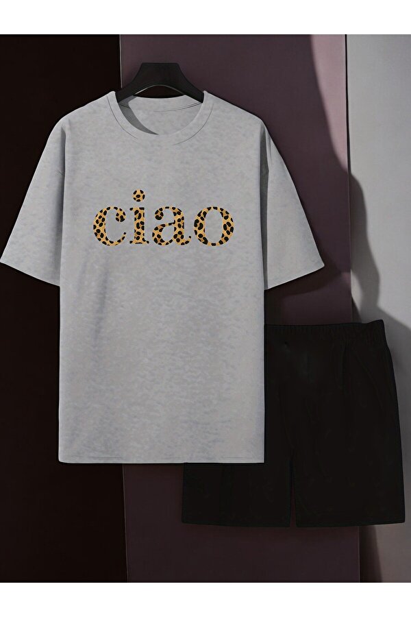 uyguntarz Unisex Ciao Baskılı Tasarım Şort Takım