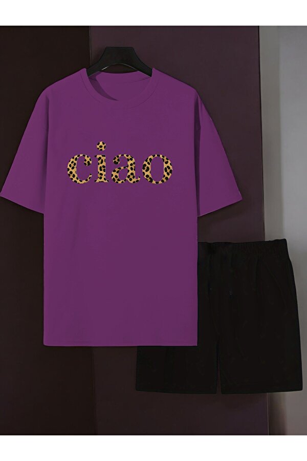 uyguntarz Unisex Ciao Baskılı Tasarım Şort Takım