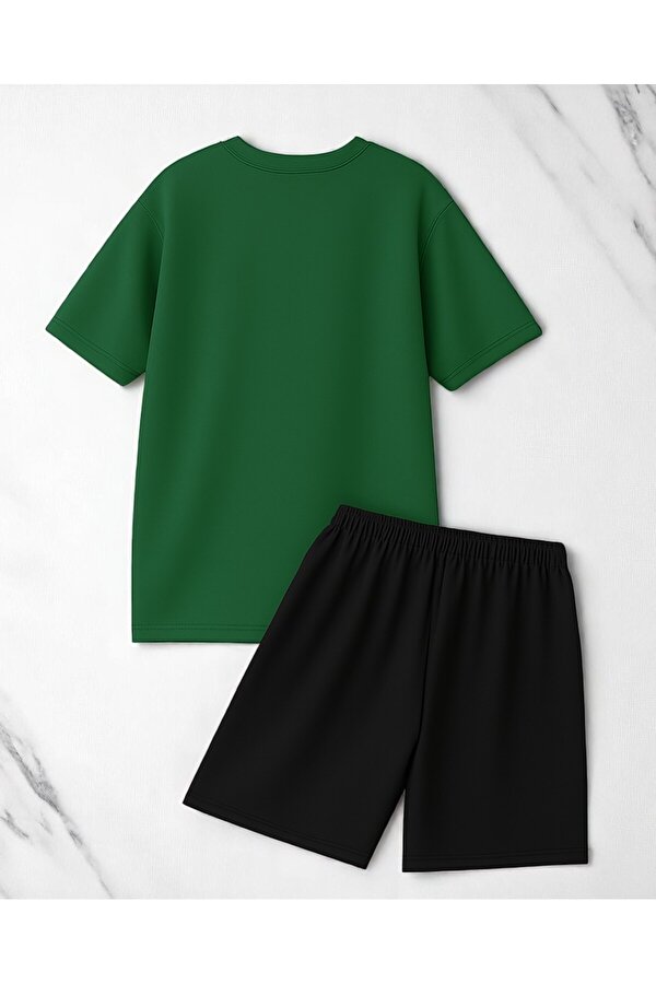 uyguntarz Unisex 3 Kalp Baskılı Tasarım Şort Takım