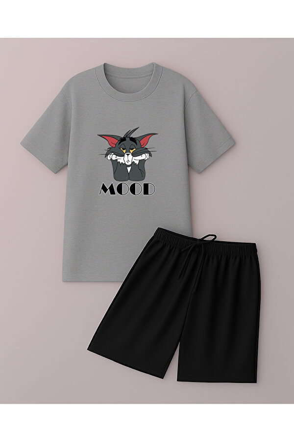 uyguntarz Unisex Mood Baskılı Tasarım Şort Takım