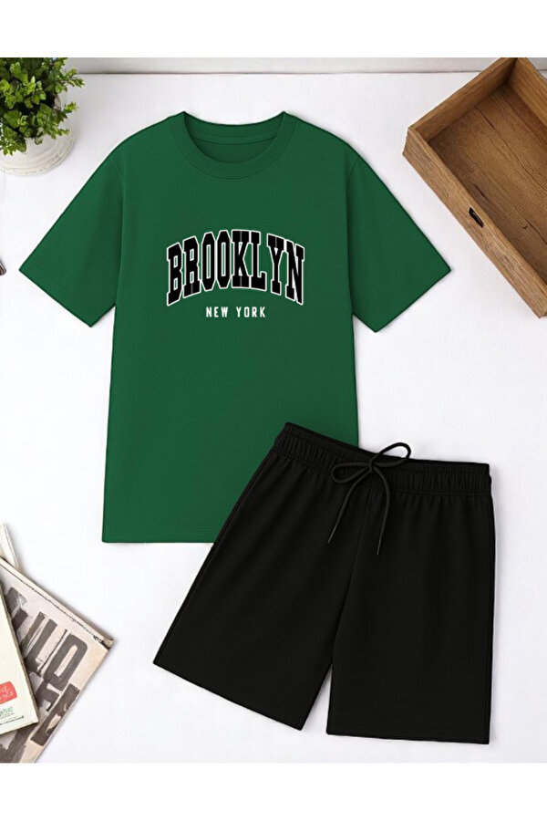 uyguntarz Unisex Brooklyn Baskılı Tasarım Şort Takım