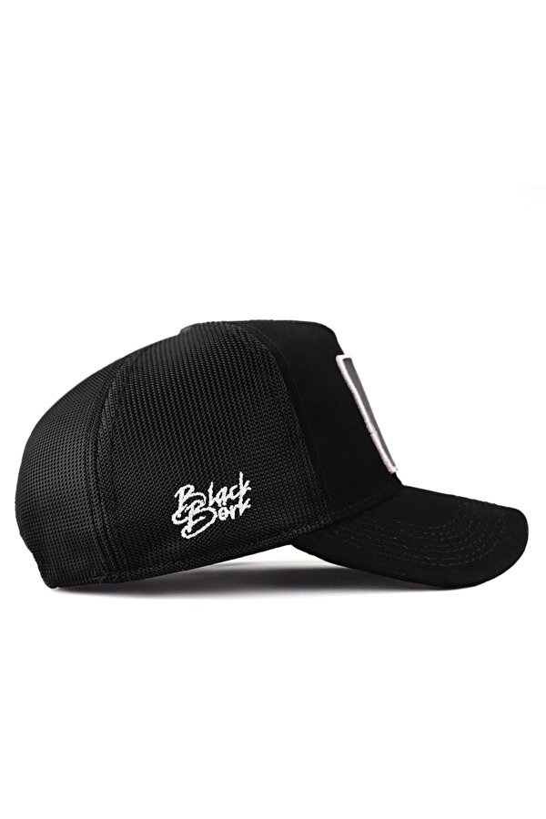 BlackBörk M Harf Logolu Siyah Trucker Şapka