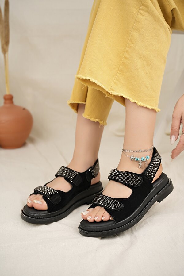 Khayt Valeria Anatomik Ortopedik Taşlı Günlük Kadın Sandalet