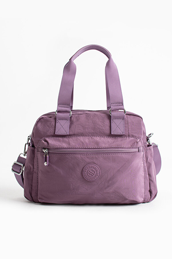 Sanmoris Sn 4018 suya dayanıklı çok bölmeli krinkıl çanta kol çantası omuz LİLA