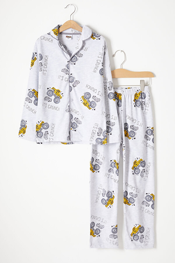 Canavar Kamyon Baskılı Erkek Çocuk Pijama Takımı 16331