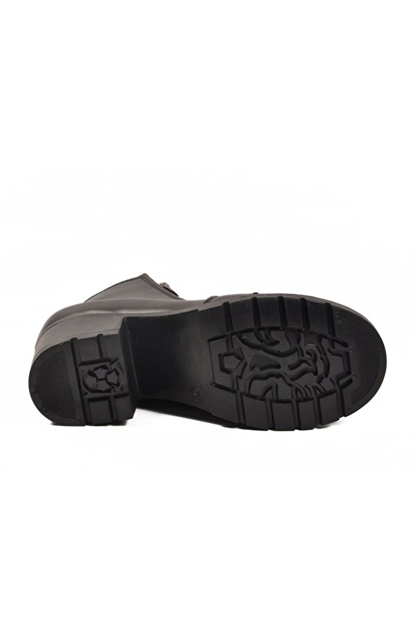 A Spor Aspor Siyah Bağcıklı Fermuarlı Kadın Topuklu Bot