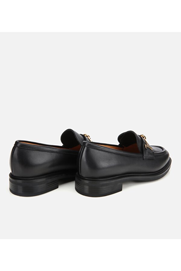 Hotiç Kadın Deri Siyah Tokalı Klasik Loafer
