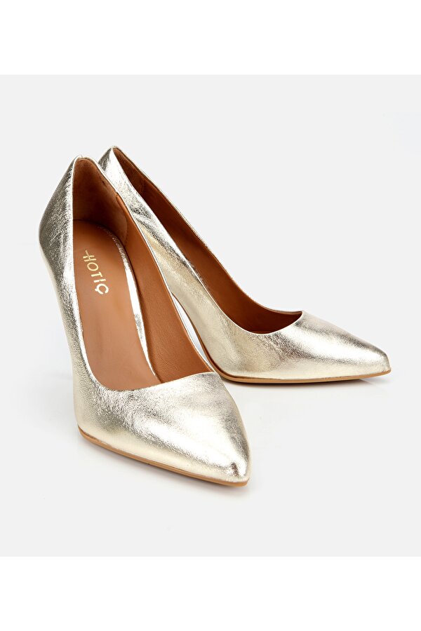 Hotiç Kadın Deri Gold Yüksek Topuklu Stiletto