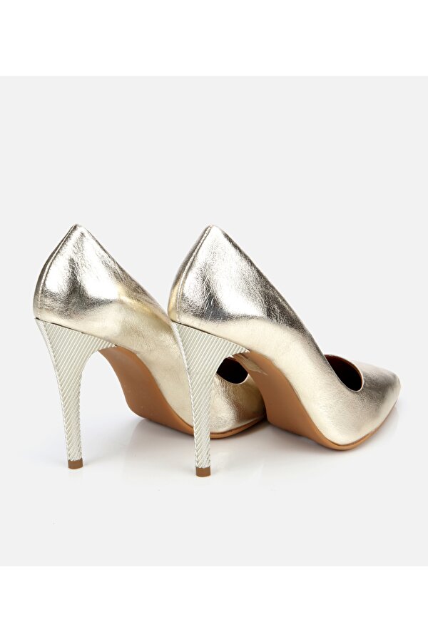 Hotiç Kadın Deri Gold Yüksek Topuklu Stiletto