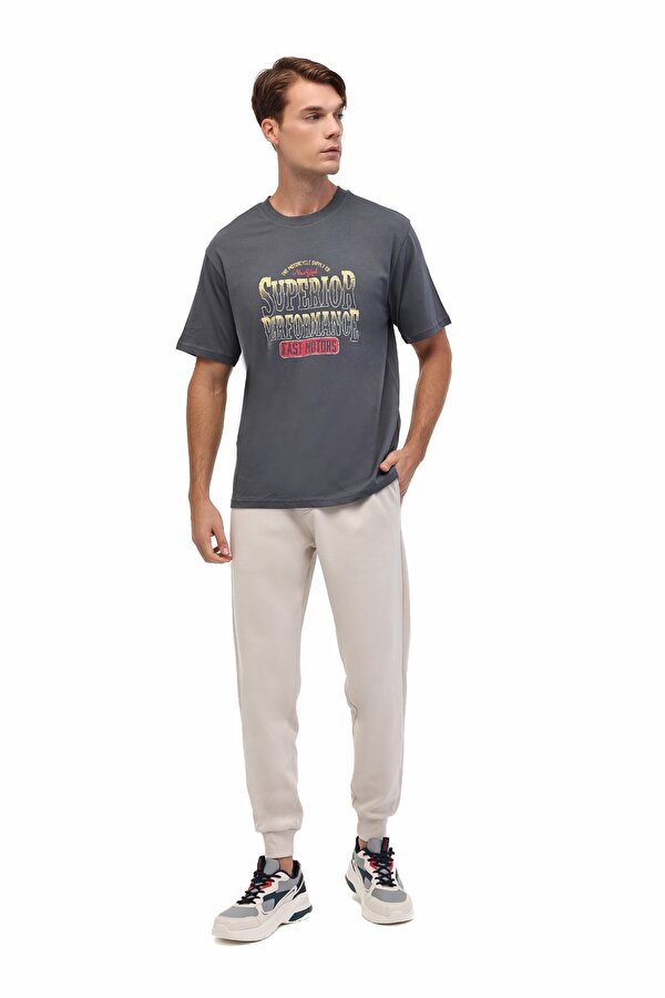 Kinetix ML LIBER 11VNTG200 5FX Gri Erkek Kısa Kol T-Shirt