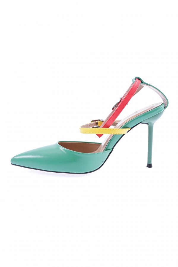 DGN K5055 Kadin Sivri Burun Parmak Dekolteli İnce Topuklu Ayakkabi