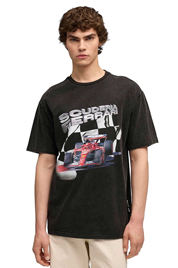Puma Ferrari Sportswear Graphi Siyah Erkek Kısa Kol T-Shirt