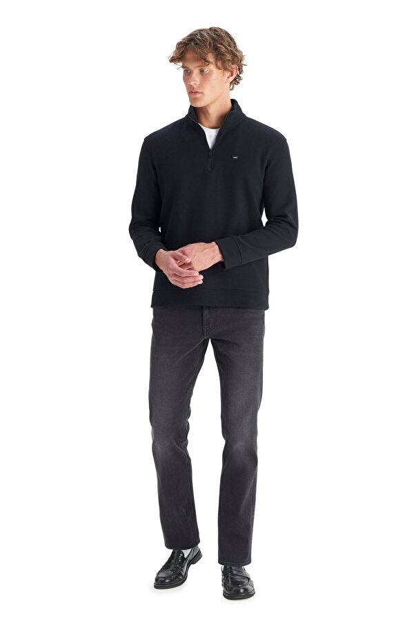 Wrangler Erkek Half  Zip Siyah Erkek Sweatshirt
