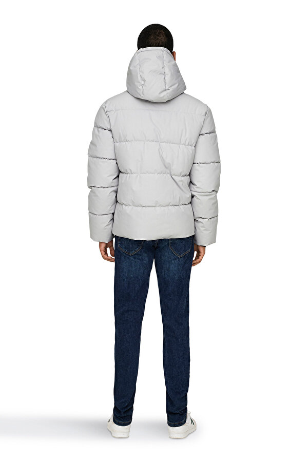 Only&Sons ONSELIJAH PCKT. HOOD JACK Gri Erkek Ceket