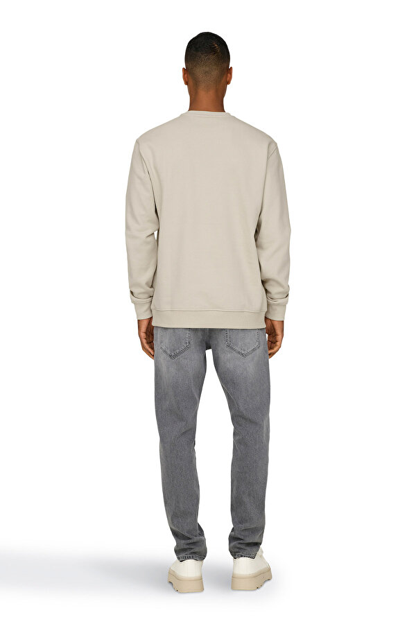 Only&Sons ONSCURATED REG CREW NECK Bej Erkek Sweatshirt